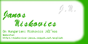 janos miskovics business card